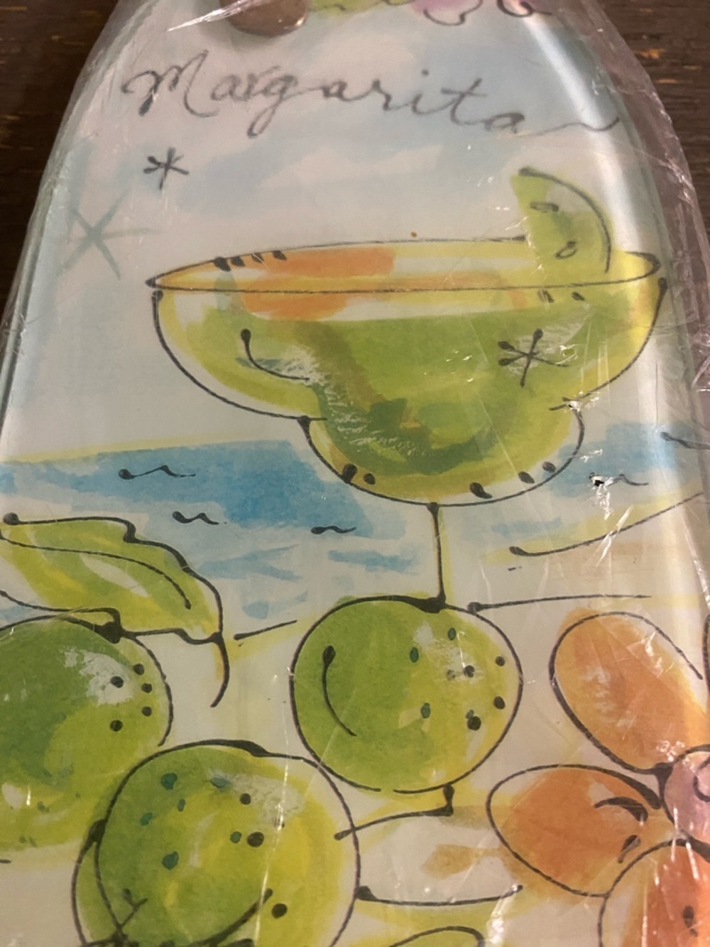 CounterArt Wine Bottle Cheese Server in Pale Green & Cream
